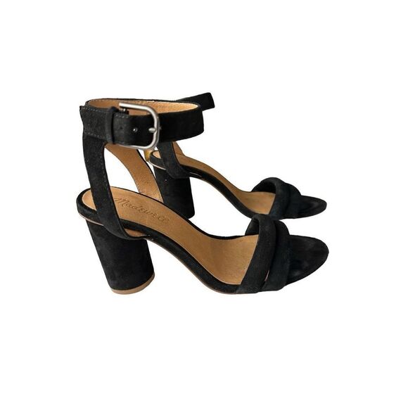 Madewell Rosalie Black Suede Heels size 9 - Picture 3 of 5